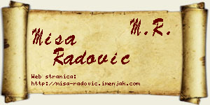 Miša Radović vizit kartica